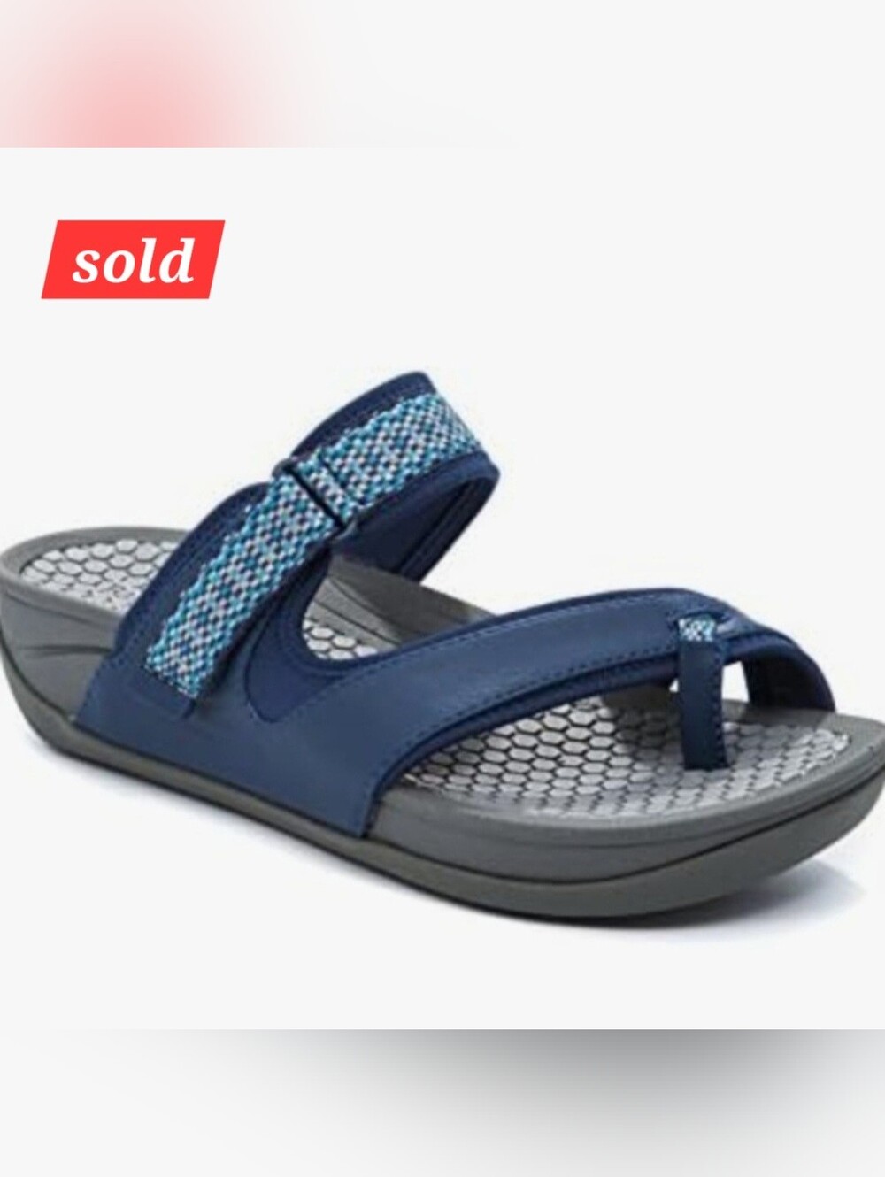 BareTraps Deserae Women's Slip-on Blue Sandals‎ with Textured Strap